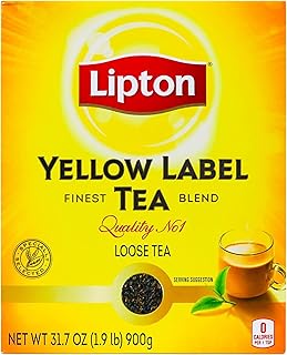 Lipton Yellow Label Finest Blend | Loose Black Tea | Premium Quality | Strong Flavor | Aromatic & Refreshing | 900 Grams (Pack of 1)