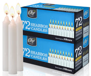 Ohr Candles Shabbat Tapers, 3 Hour Burn, White, 144 Count