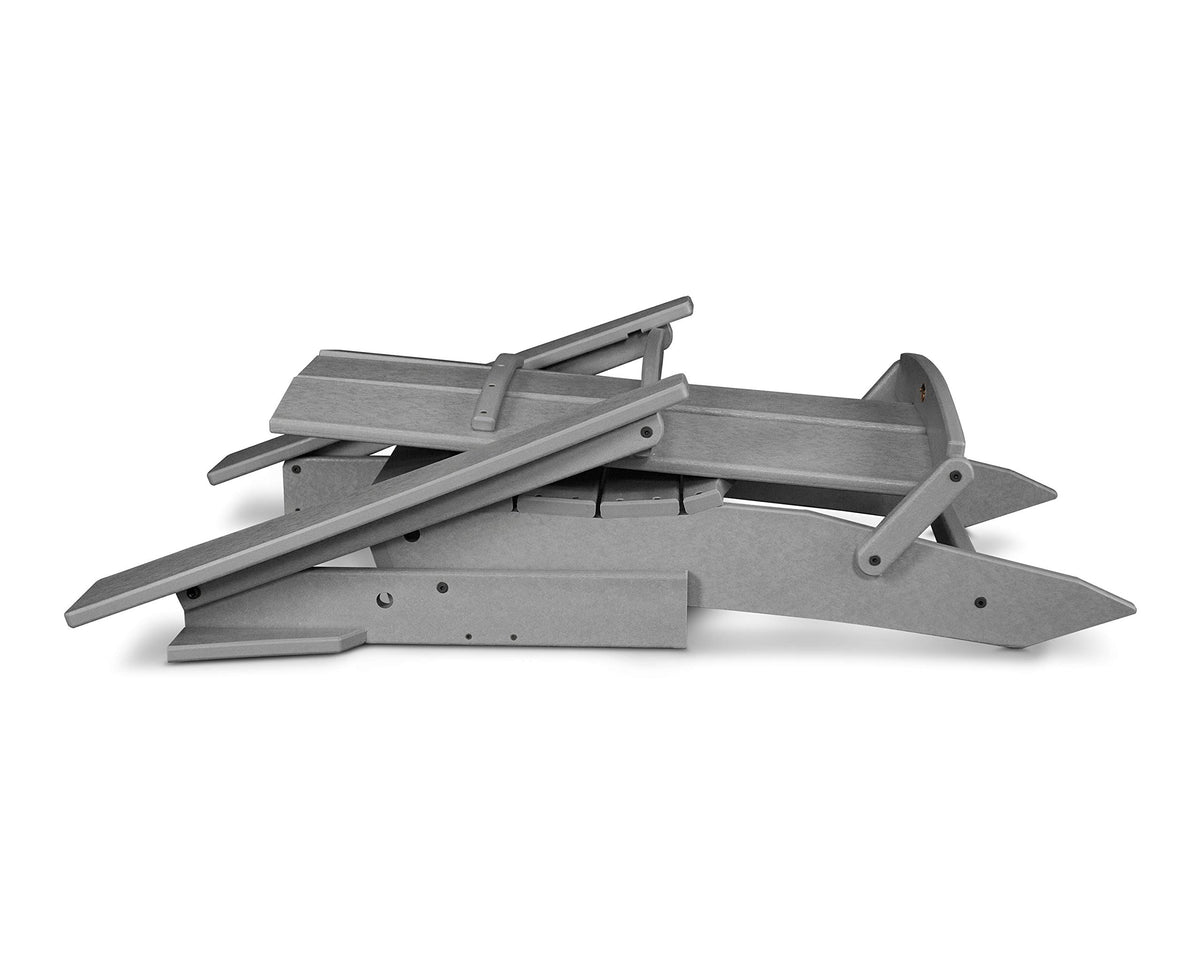 Modern Folding Adirondack Chair by Polywood – 30 inches (W) x 32.25 inches (L) x 37 inches (H), High Density Polyethylene (HDPE), Slate Grey, Model MNA110GY