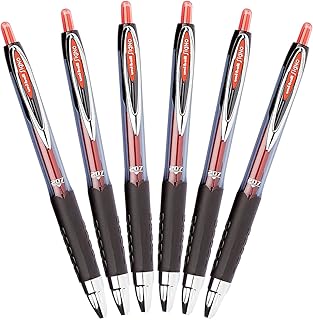 Uni-Ball Signo Gel 207 Rollerball Pens, 0.7mm, Medium Point, 6-Count (Red)