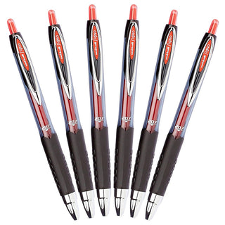 Signo Gel 207 Rollerball Pens by Uni-Ball – 1 Count (Pack of 6), Stainless Steel, Red