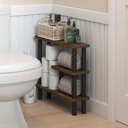 Furinno Amber Pine/Black / 5.71" x 20.87" x 18.35" / Contemporary Bathroom Shelves