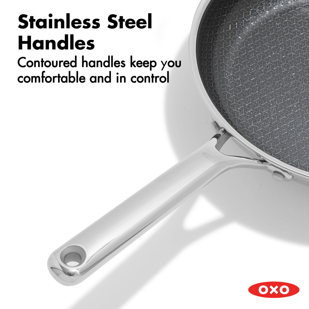 Hybrid 8” and 10” Frying Pan Skillet Set by OXO – 8" and 10" Frying Pan Skillet Set, 5.0 cups, Stainless Steel, Model CC011153-001