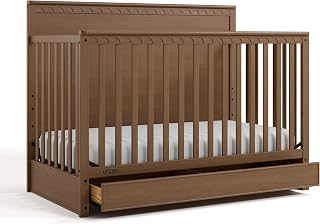 Graco Sasha 5-in-1 Convertible Crib with Drawer, Hazelnut