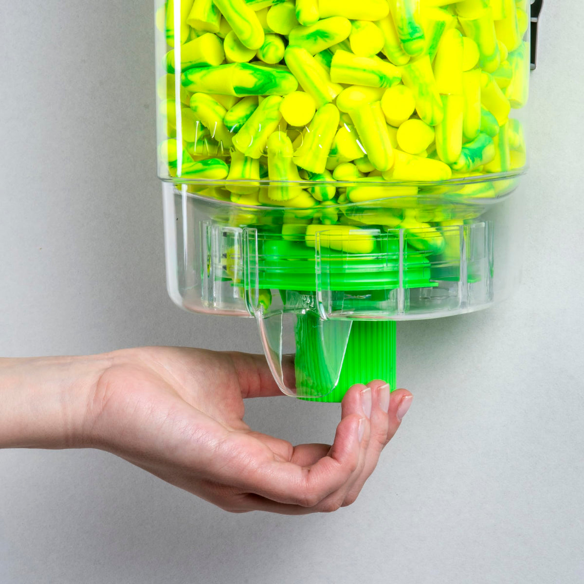 Moldex Goin' Green® PlugStation® Uncorded Disposable Foam Earplug Dispenser by Goin’ Green – Standard, Polyurethane Foam, Green, Pack of 500, Model 6647