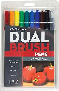 Tombow ABT Dual Brush Pen Set of 10, Primary