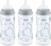 NUK Smooth Flow Anti Colic Baby Bottle, 10 oz, 3 Pack, Elephant