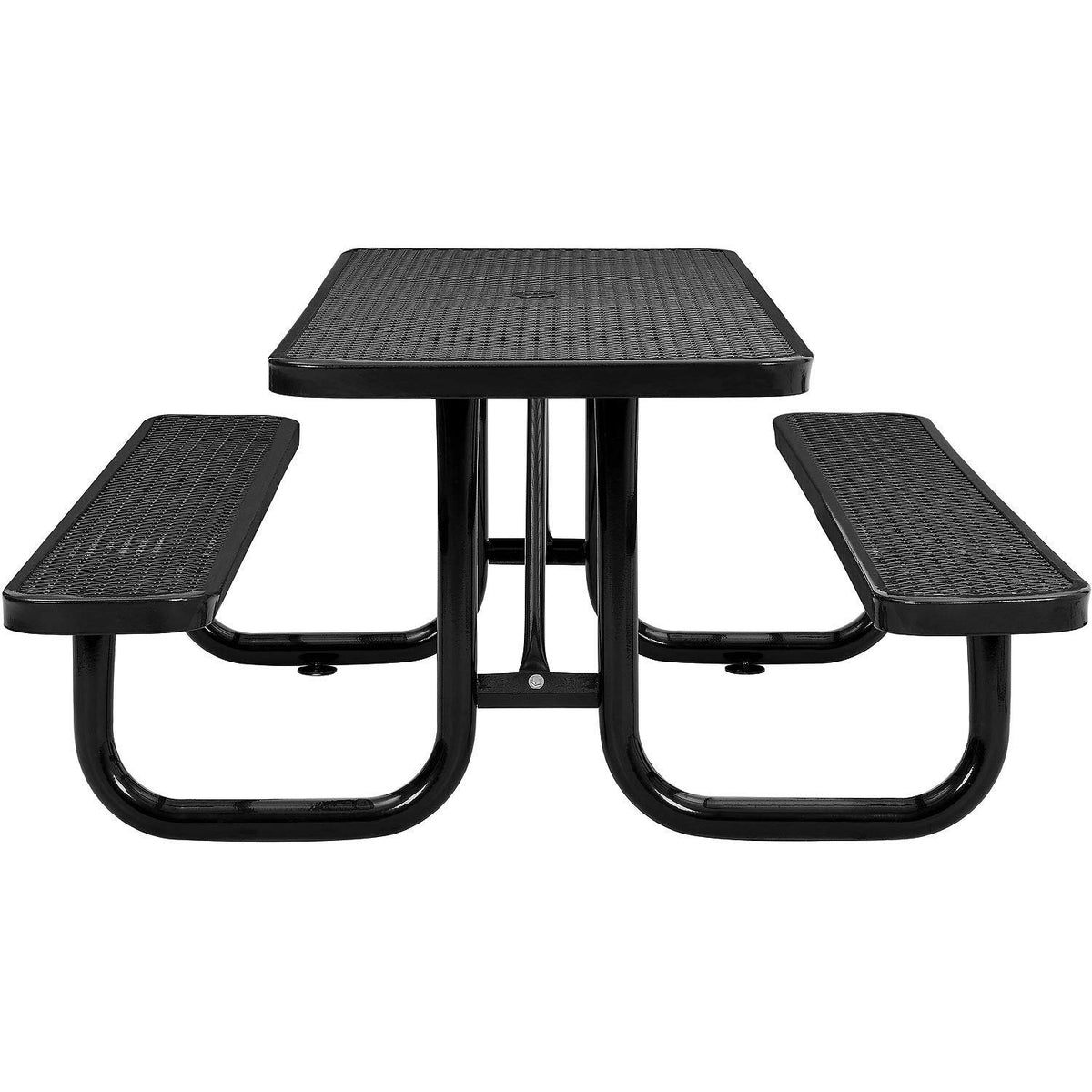 6’L Rectangular Picnic Table by Global Industrial – 72 inches x 30 inches x 29.5 inches, Steel, Black, Model 277152BK