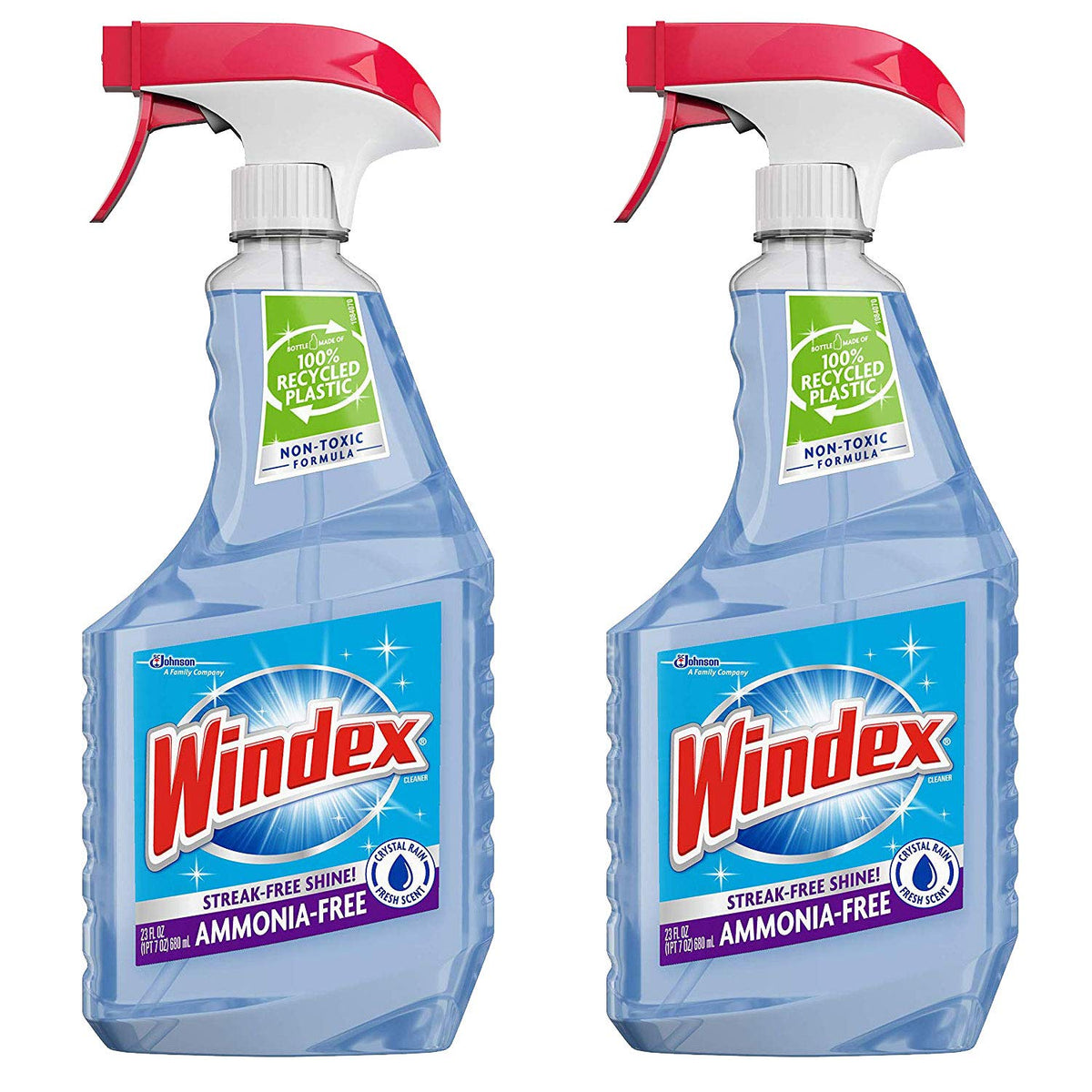 Cleaners, Blue, 26 fl. oz. 2 Count (Crystal RAIN) by Windex – 26 Fl Oz (Pack of 1), Crystal Rain