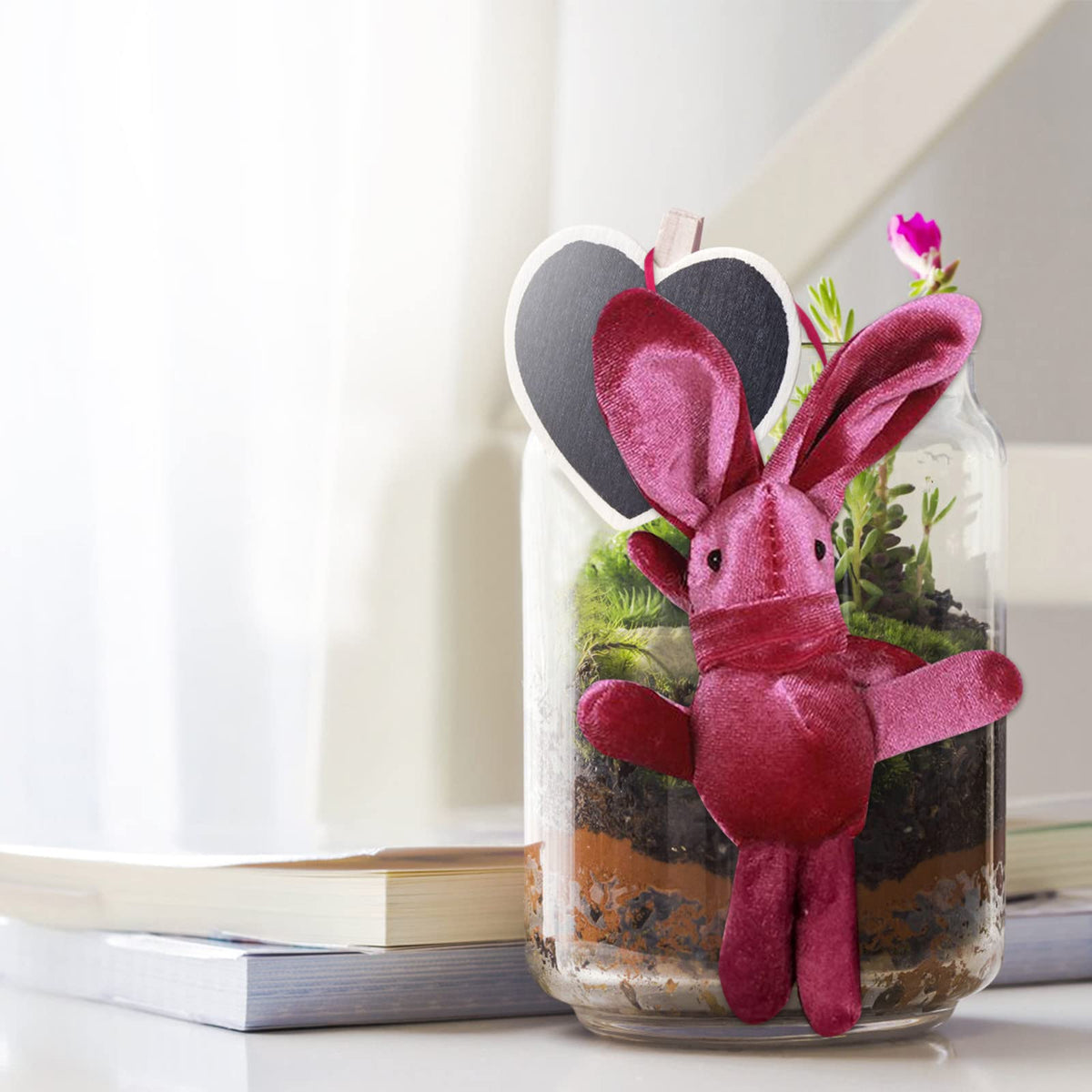 Ball Garland Glass Plush Rabbit Gift Rabbit Doll Decoration Pendant Easter Decoration Hangs Mini Valentine Gnomes (Red by Cakina – Glass