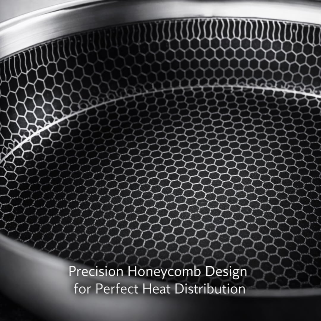 8-Inch SS Honeycomb Fry Pan by Hamilton Beach – 8 Inch, 1.4 liters, Stainless Steel, Silver, Model HHC-FP8