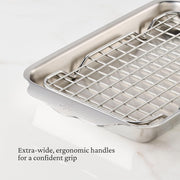 OvenBond Provisions Mini Eighth Sheet Pan & Rack Set by Hestan – Mini-Eighth – 6x9 inch, Stainless Steel, Multicolor, Model 54317