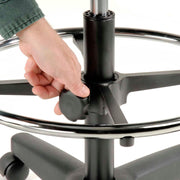 5-Way Adjustable Ergonomic Stool with Loop Armrests Black by Global Industrial – 18.5"W x 18"D x 13"H, Polyurethane, Black, Model A203TMX+19C2ARM