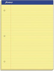Ampad Evidence Dual Pad, Narrow/Margin Ruled, Size 8.5 x 11.75 Inches, Canary Paper, 100 Sheets Per Pad (20-246),