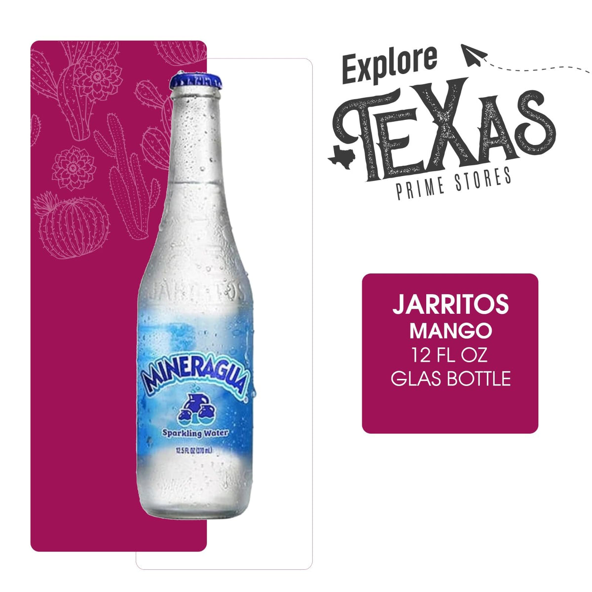12-Pack of Mineragua Mineral Water Glass Bottle 12 fl oz by Jarritos – 12 Fl Oz (Pack of 12), yellow, Pack of 12