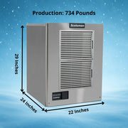 Prodigy Elite Small Cube 22" Ice Maker - 734 lb/Day by Scotsman – 734 lb / Day - No Storage, 0.0 pounds, Model MC0722SAX-32