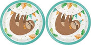 Creative Converting "Sloth Party Dessert Plates, 8 ct, 7"", Multicolor (Pack of 2)
