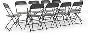 Flash Furniture Plastic Bi-Fold Folding Table with 10 Chairs, Granite White | Folding Chairs, Durable Construction, Commercial Use