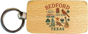Bedford Texas Keepsakes Souvenir 2.5x1-Inch Wooden Keychain