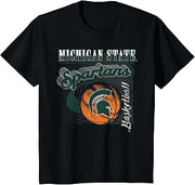 Michigan State Spartans Basketball Retro Black T-Shirt