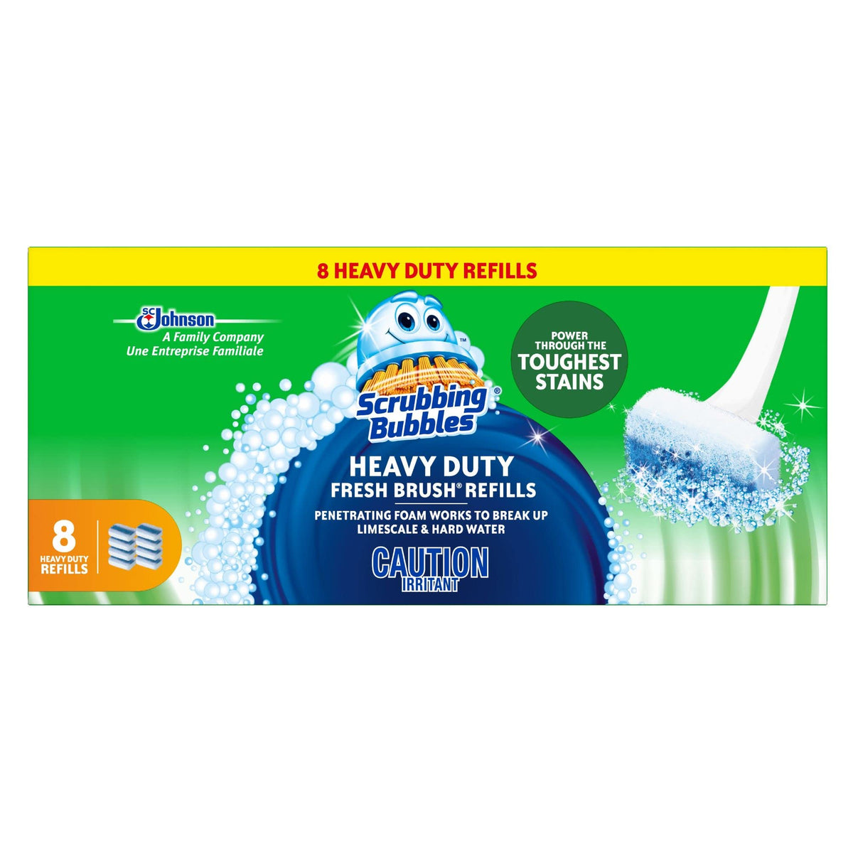 Fresh Toilet Brush Refills - 8 Counts by Scrubbing Bubbles – 1 Count (Pack of 8), Pack of 8, Model 656923