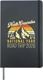 North Cascades National Park Traveling 2026 Road Trip Hardcover Journal, Black
