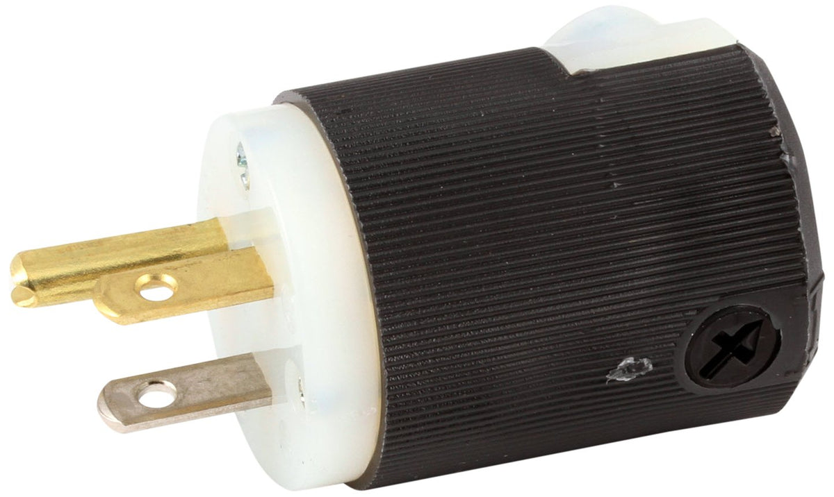 Lighting Straight Plug by Hubbell – Plastic, Black, White, Model 5266C