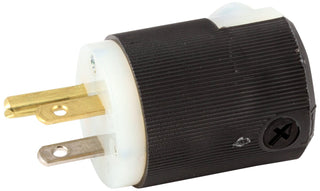 Lighting Straight Plug by Hubbell – Plastic, Black, White, Model 5266C