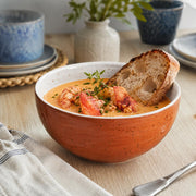 Artisan Geode Geode Coral Reactive Natural 17-Ounce Soup Bowl by Tuxton – Porcelain, Orange