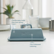 KooK Ceramic Butter Keeper with Cover, Regular, Casper Blue