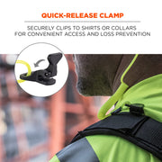 Coiled Lanyard with Clamp End by Ergodyne – Each, Plastic, Black, Model 19158