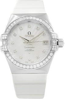 Omega Constellation 18k White Gold MOP Dial Diamond Watch 123.57.35.20.55.005