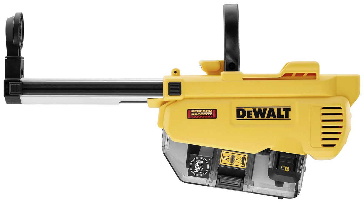 SDS Plus D-Handle Rotary Hammer Cordless Dust Extractor by DEWALT – Composite/Plastic body, Metal chuck and key components, Multicolor, Model DWH205DH-XJ