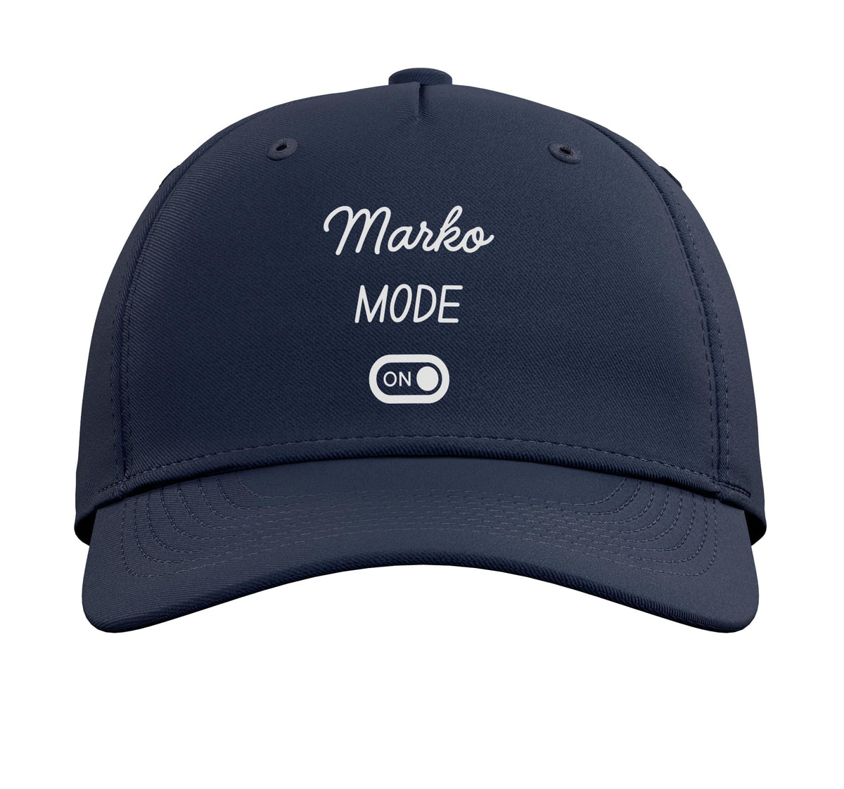 Marko Mode On Name Adjustable Printed Baseball Hat by Marko Mode On Name Funny Birthday – Cotton, Navy Blue