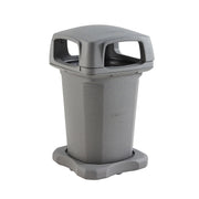 Outdoor Trash Can with Hinged Lid by Global Industrial – 60.0 gallons, Plastic, Gray, Model 732315