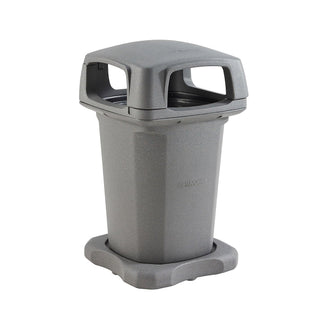 Outdoor Trash Can with Hinged Lid by Global Industrial – 60.0 gallons, Plastic, Gray, Model 732315