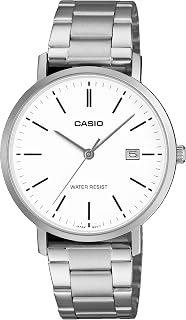 Casio MTP-VT05D-7E Men's Stainless Steel Minimalistic White Dial Analog Date Watch