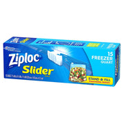 Easy Zipper Freezer Quart 1-15 Count boxes by Ziploc – 1 quart, Plastic, Clear, Pack of 15, Model 2256
