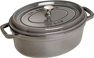 STAUB Cast Iron Roaster/Cocotte, Oval, 37 cm, 8 L, Graphite Grey