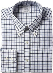 Brooks Brothers Men's Non-Iron Stretch Twill Patterned Button-Down Collar Dress Shirt
