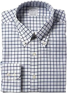 Brooks Brothers Men's Non-Iron Stretch Twill Patterned Button-Down Collar Dress Shirt