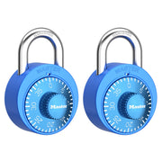 Combination Padlock by Master Lock – 2 Pack, Metal, Blue, Pack of 2, Model 1528EC2