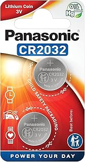 Panasonic One (1) Twin Pack (2 Batteries) CrCR2032 Lithium Coin Cell Battery 3V Blister Packed