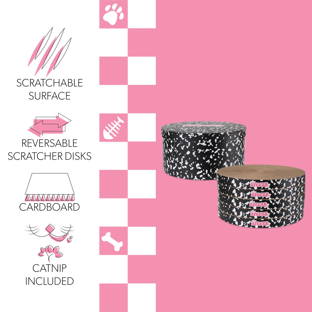 THE LICKER STORE Black/White / 12" / Modern;Mid-Century;Classic;Transitional;Traditional;Cottage;Casual Scratching Pads