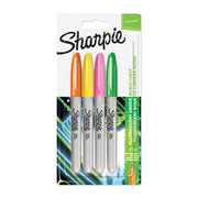 Sharpie Assorted Neon Colours / 1 Count (Pack of 4) / Without Bundle Permanent Markers