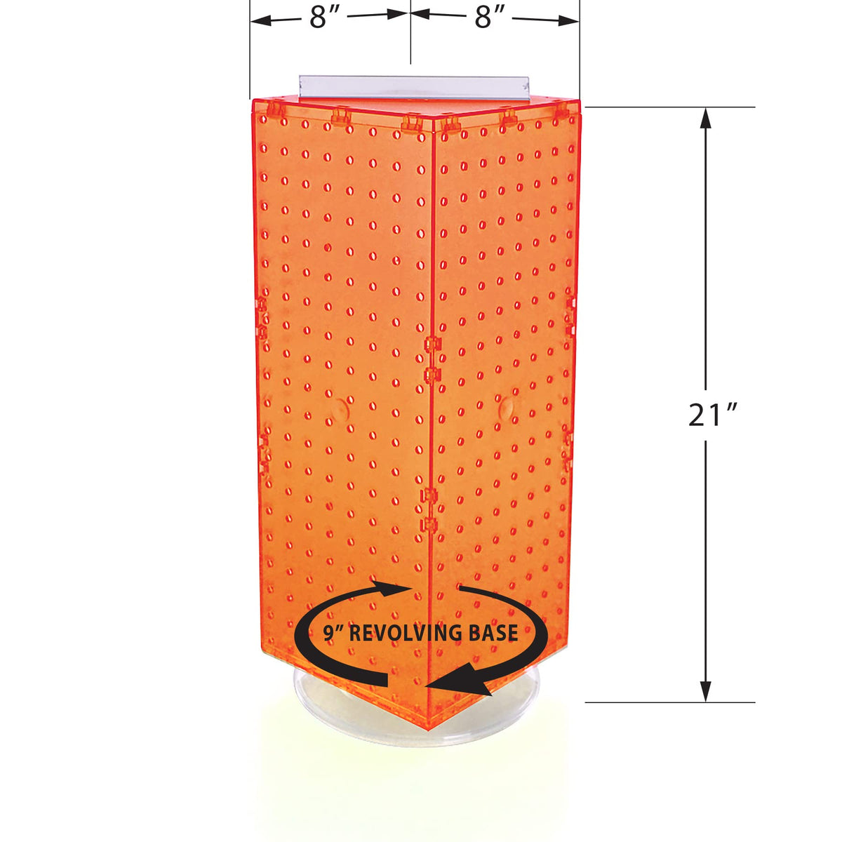 Azar Displays Pegboard Only / Orange / 8 x 20 inches Display Racks