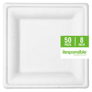 Responsible Products 8 Inch (50 count) / Classic White / Casual Plates