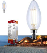 Satco S12157 4.5W LED B11 Candelabra Bulb, Warm Dimming 3000K-2000K, 450 Lumens, 90 CRI, 40W Replacement, Clear Glass, E12 Base, Enclosed Fixture Rated, Dimmable, 120 Volt