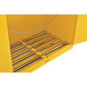 110 Gallon Drum Storage Safety Cabinet by Global Industrial – 34"L x 59"W x 52"H, Alloy Steel, Yellow, Model EDZ-110