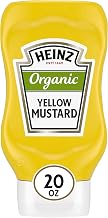 Heinz Yellow Mustard, 6 ct Pack, 20 oz Bottles | Organic Yellow Mustard, the Classic Mustard Taste You Love, Made with Organic Ingredients